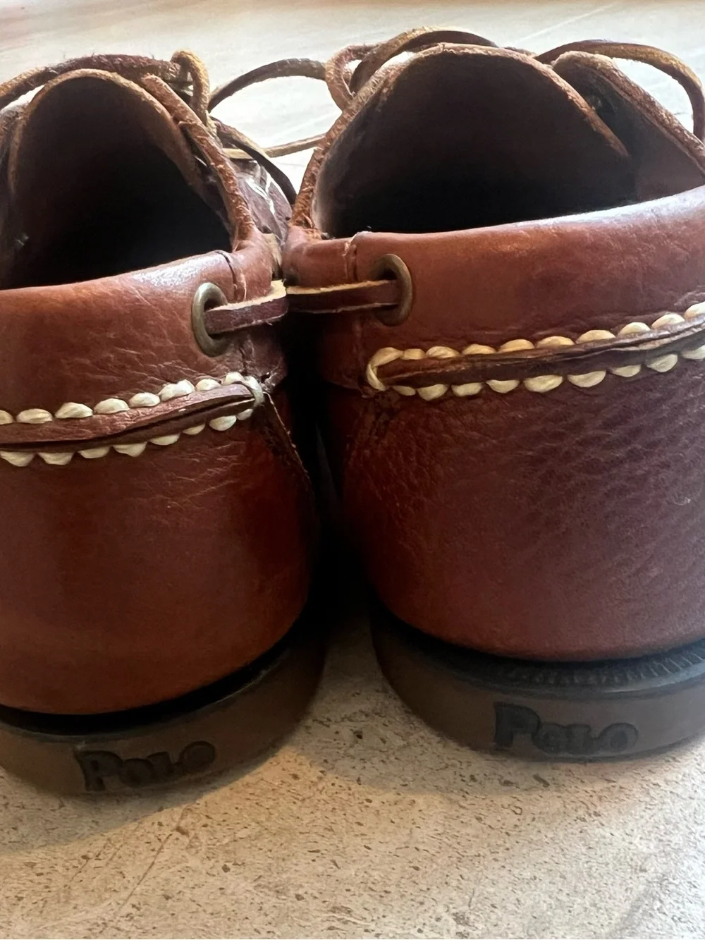 Polo Ralph Lauren Bienne Boat Shoes Brown Leather Men's 9 D Deck Loafers